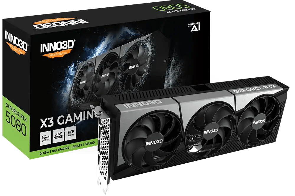 INNO3D GeForce RTX™ 5080 X3 GAMING OC Graphic Card | G50803 - 16D7X - 17603930 - 8886307700483 - Vektra Computers LLC INNO3D GeForce RTX™ 5080 X3 GAMING OC Graphic Card | G50803 - 16D7X - 17603930 - 8886307700483 - Vektra Computers LLC